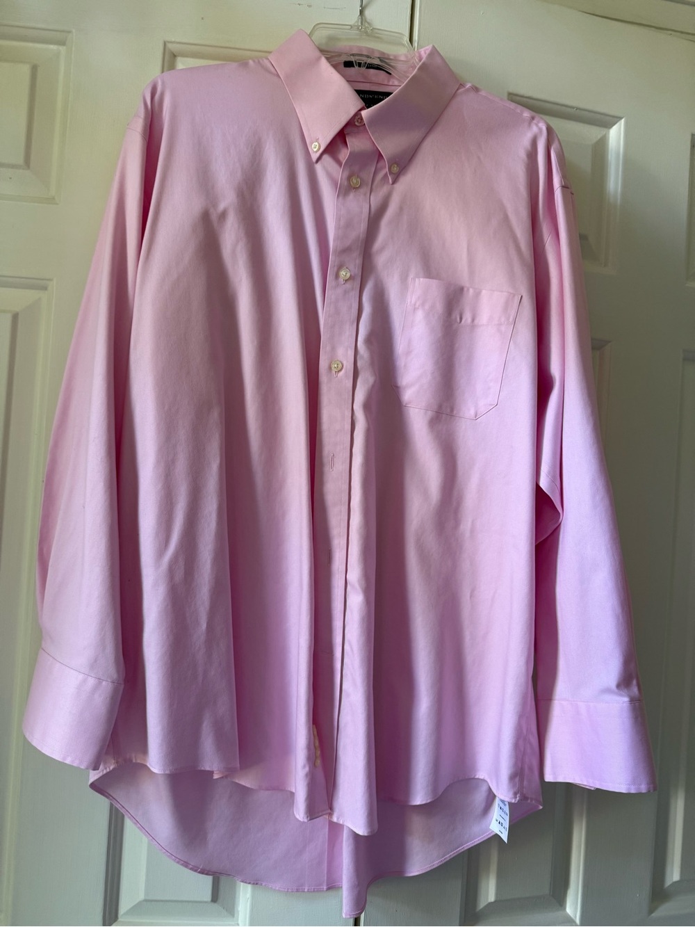 Men’s Lands' End Light Pink Button-Down Classic Shirt No Iron Size 17/33